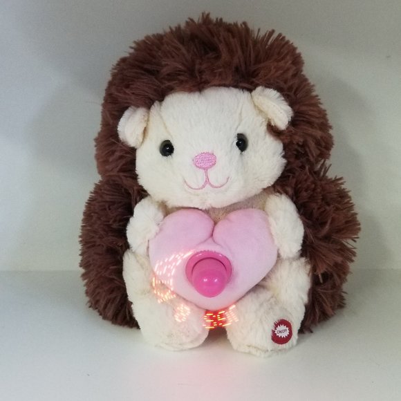 Hedgehog hugs soft plush with music and changing fan - Picture 3 of 4